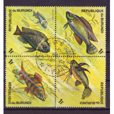 Квартблок Republique du burundi fish. Бурунди. Рыбы 1F
