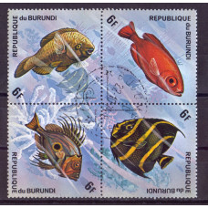 Квартблок Republique du burundi fish. Бурунди. Рыбы 6F