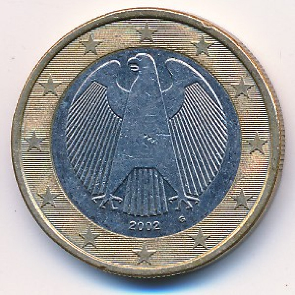 1 1 germany. Монета 1 евро 2002 года. 1 Евро Германия 2002 g. 1 Евро Германия 2002 f. Германия 2 евро 2002 год (a).