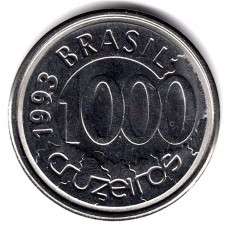 1000 крузейро 1993 Бразилия - 1000 cruzeiro 1993 Brazil, из оборота