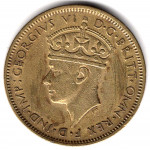 1 шиллинг 1947 Британская Западная Африка - 1 shilling 1947 British West Africa, из оборота