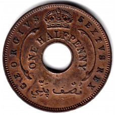 1/2 пенни 1952 Британская Западная Африка - 1/2 penny 1952 British West Africa, из оборота