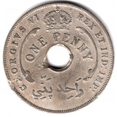 1 пенни 1944 Британская Западная Африка - 1 penny 1944 British West Africa, из оборота