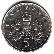 5 пенсов 2008 Великобритания - 5 pence 2008 Great Britain, из оборота