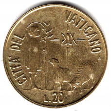 20 лир 1984 Ватикан - 20 lira 1984 Vatican, из оборота