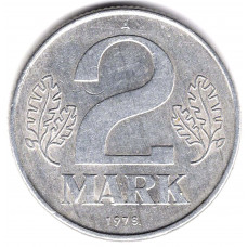 2 марки 1978 Германия (ГДР) - 2 marks 1978 Germany (GDR), из оборота