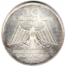 10 марок 1995 Германия - 10 marks 1995 Germany, D, из оборота