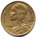 5 сантимов 1971 Франция - 5 centimes 1971 France, из оборота