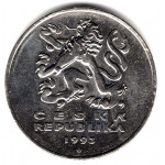 5 крон 1993 Чехия - 5 krone 1993 Czech Republic, из оборота