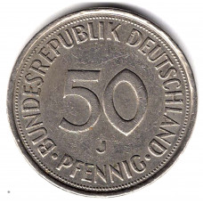 50 пфеннигов 1978 Германия - 50 pfennigs 1978 Germany, J, из оборота