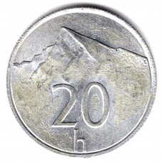 20 геллеров 1993 Словакия - 20 hellers 1993 Slovakia, из оборота