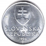 10 геллеров 1996 Словакия - 10 hellers 1996 Slovakia, из оборота