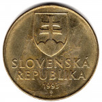 10 крон 1993 Словакия - 10 krone 1993 Slovakia, из оборота