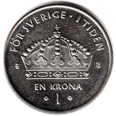 1 крона 2001 Швеция - 1 krona 2001 Sweden, из оборота