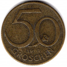 50 грошей 1961 Австрия - 50 groschen 1961 Austria, из оборота