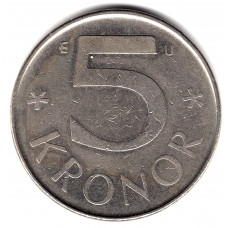 5 крон 1984 Швеция - 5 krone 1984 Sweden, из оборота