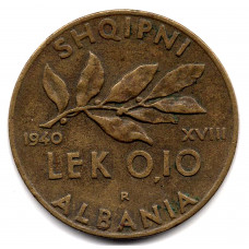 0.1 лек 1940 Албания - 0.1 lek 1940 Albania, из оборота