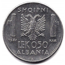 0.5 лек 1941 Албания - 0.5 lek 1941 Albania, из оборота