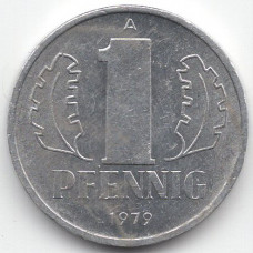 1 пфенниг 1979 Германия (ГДР) - 1 pfennig 1979 Germany (GDR), А, из оборота