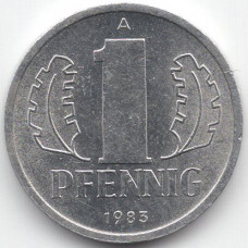 1 пфенниг 1983 Германия (ГДР) - 1 pfennig 1983 Germany (GDR), из оборота