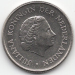 25 центов 1969 Нидерланды - 25 cents 1969 Netherlands, из оборота