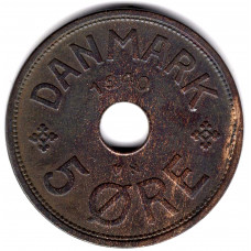 5 эре 1940 Дания - 5 ore 1940 Denmark, из оборота