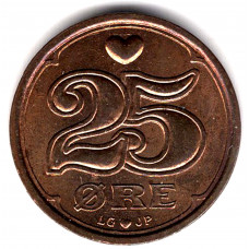 25 эре 1997 Дания - 25 ore 1997 Denmark, из оборота