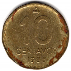 10 сентаво 1988 Аргентина - 10 centavo 1988 Argentina, из оборота