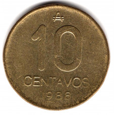 10 сентаво 1988 Аргентина - 10 centavo 1988 Argentina, из оборота