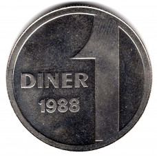 1 динер 1988 Андорра - 1 diner 1988 Andorra, из оборота