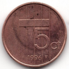 5 центов 1996 Нидерланды - 5 cents 1996 Netherlands, из оборота