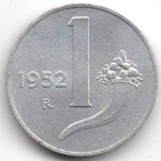 1 лира 1952 Италия - 1 lira 1952 Italy, из оборота