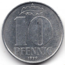 10 пфеннигов 1979 Германия (ГДР) - 10 pfennig 1979 Germany (GDR), из оборота