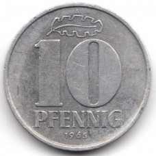 10 пфеннигов 1965 Германия (ГДР) - 10 pfennig 1965 Germany (GDR), А, из оборота