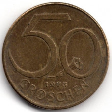 50 грошей 1973 Австрия - 50 groschen 1973 Austria, из оборота