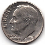 1 дайм (10 центов) 1976 США - 1 dime 1976 USA, Без МД