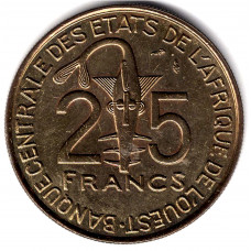 25 франков 1994 Западная Африка - 25 francs 1994 West Africa, из оборота