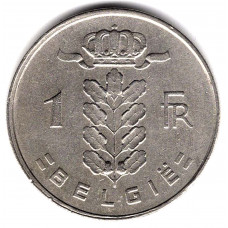 1 франк 1957 Бельгия - 1 franc 1957 Belgium, BELGIE, из оборота