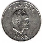 20 нгве 1985 Замбия - 20 ngwee 1985 Zambia, из оборота