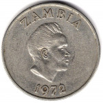 20 нгве 1972 Замбия - 20 ngwee 1972 Zambia, из оборота