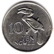 10 нгве 1987 Замбия - 10 ngwee 1987 Zambia, из оборота