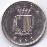 10 центов 1991 Мальта - 10 cents 1991 Malta, из оборота