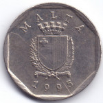 5 центов 1995 Мальта - 5 cents 1995 Malta, из оборота