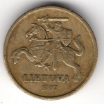 10 центов 1997 Литва - 10 centas 1997 Lithuania, из оборота