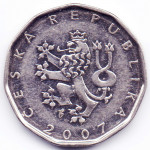 2 кроны 2007 Чехия - 2 krone 2007 Czech Republic, из оборота
