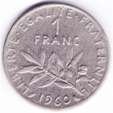 1 франк 1960 Франция - 1 franc 1960 France, из оборота