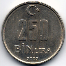 250.000 лир 2002 Турция - 250.000 lire 2002 Turkey, из оборота