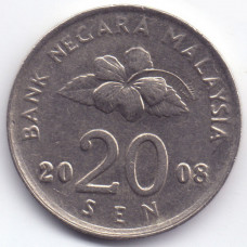 20 сен 2008 Малайзия - 20 sen 2008 Malaysia, из оборота