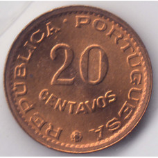 20 сентаво 1974 Мозамбик - 20 centavos 1974 Mozambique, из оборота