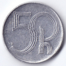 50 геллеров 1993 Чехия - 50 hellers 1993 Czech Republic, из оборота